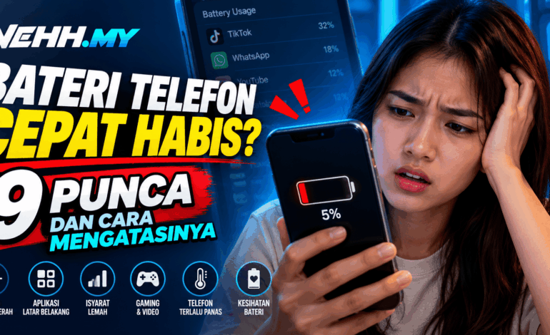 Bateri Telefon Cepat Habis? 9 Punca dan Cara Mengatasinya