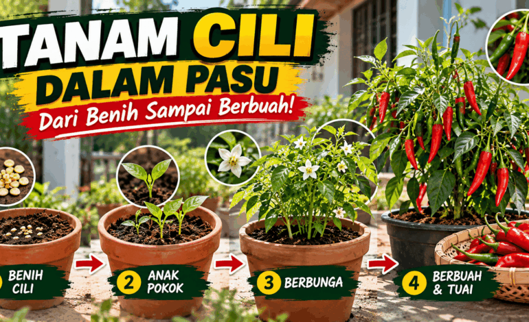 Cara Tanam Cili Dalam Pasu Untuk Pemula: Dari Benih Hingga Tuai