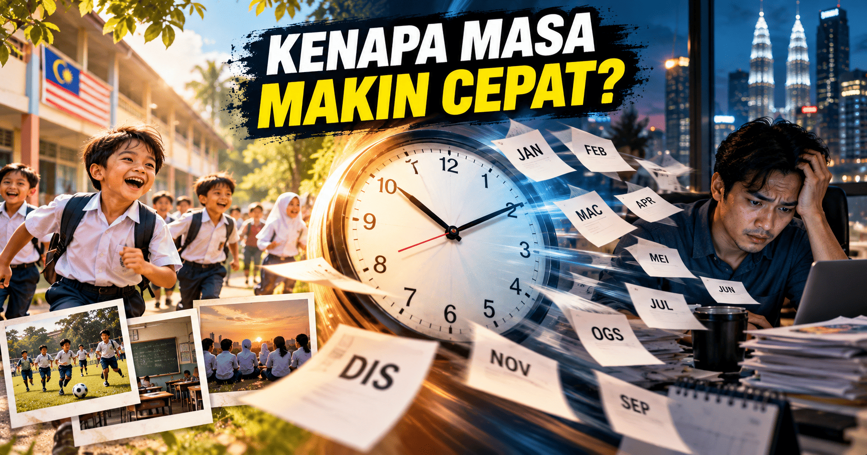 Kenapa Kita Rasa Masa Berlalu Lebih Cepat Bila Dewasa? Ini 7 Sebab Yang Menarik!